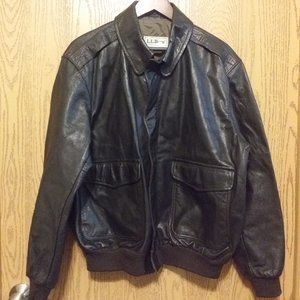 L.L. Bean Large Goatskin Leather Bomber Jacket